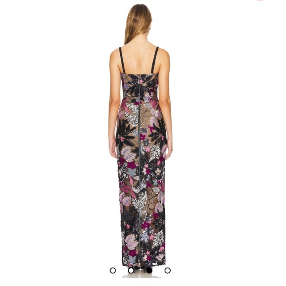 Dahlia Leona Embroidered Gown in Silver Multi - Picture 2 of 2